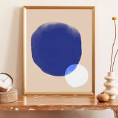 Moderne Abstracte geometrische vormen Blauwe beige Poster
