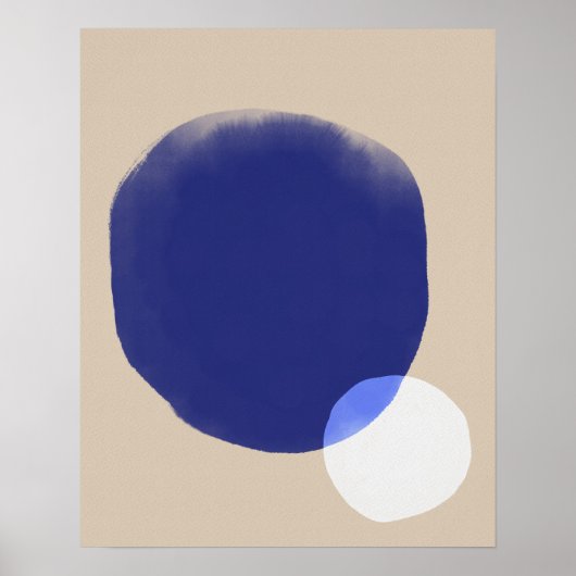 Moderne Abstracte geometrische vormen Blauwe beige Poster (Voorkant)
