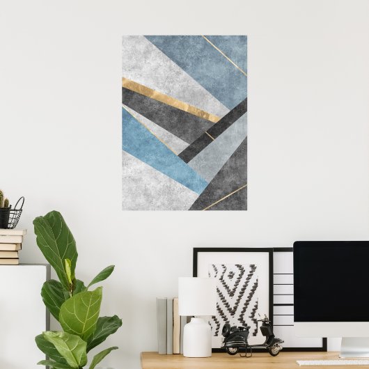Moderne Abstracte geometrische vormen Wall Art Pos Poster (Thuiskantoor)