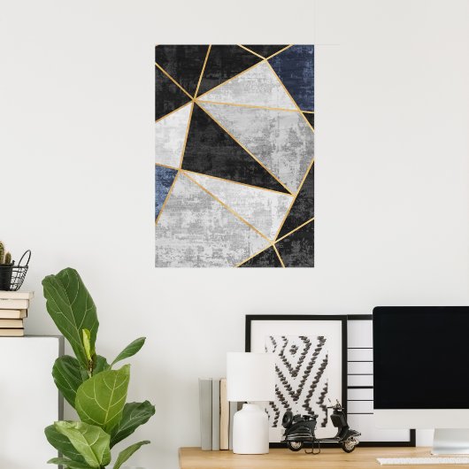 Moderne Abstracte geometrische vormen Wall Art Pos Poster (Thuiskantoor)