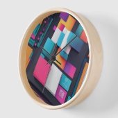 "Moderne Abstracte geometrische wandklok - Vibrant (Hoek)