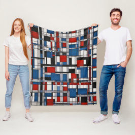 Moderne Abstracte geometrische wandkunst Fleece Deken