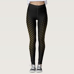 Moderne Abstracte Geometrische Zwarte Gouden Pixel Leggings