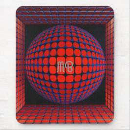 Moderne Abstracte Geometrische Zwarte Rode Blauwe Muismat