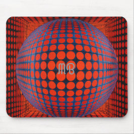 Moderne Abstracte Geometrische Zwarte Rode Blauwe Muismat
