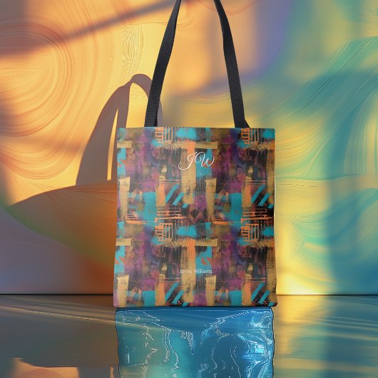 Moderne Abstracte gepersonaliseerde Canvas tas met