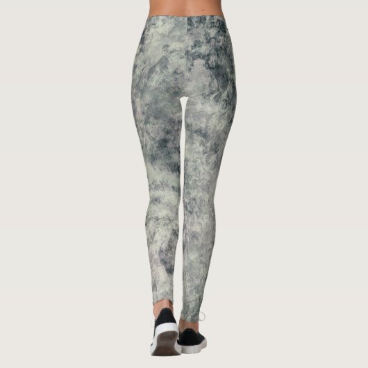 Moderne Abstracte getextureerde grijze lavender Sa Leggings (Achterkant)