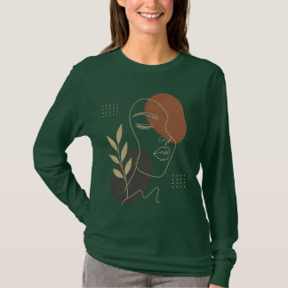 Moderne Abstracte Gezichtlijn Kunst Zweet T-shirt