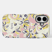 Moderne Abstracte Girley Floral gepersonaliseerde  Case-Mate iPhone Case (Achterkant (horizontaal))
