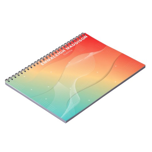 Moderne Abstracte Golf Design | Gradiënt Notitieboek (Linkerzijde)