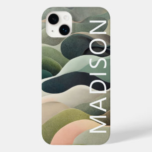 Moderne Abstracte Golfpatroon Persoonlijke Naam Case-Mate iPhone 14 Plus Hoesje