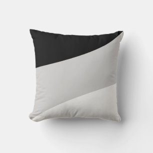 Moderne abstracte golven in zwart zilver grijs & w kussen