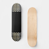 Moderne Abstracte golven op zwart Skateboard (Voorkant)