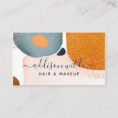 Moderne Abstracte gouden Confetti Blush marine Visitekaartje (Voorkant)