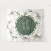 Moderne Abstracte Gouden Eucalyptus Boho Bruiloft Wandkleed (Voorkant (horizontaal))