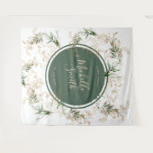 Moderne Abstracte Gouden Eucalyptus Boho Bruilofts Wandkleed (Voorkant (horizontaal))
