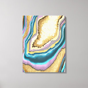 Moderne Abstracte goudgeodegeagate Gemstone Canvas Afdruk