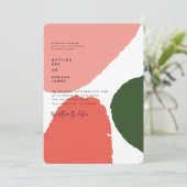 Moderne abstracte grafische rode, roze en groene a aankondiging (Staand voorkant)