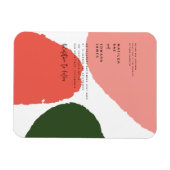 Moderne abstracte grafische rode, roze + groene aa magneet (Horizontaal)