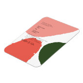 Moderne abstracte grafische rode, roze + groene aa magneet (Linkerzijde)