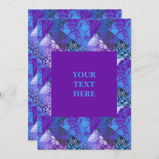 Moderne Abstracte Gritty Grunge Kaart (Voorkant / Achterkant)