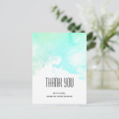 Moderne Abstracte groene en blauwe Waterverf zwemm Briefkaart (Staand voorkant)