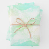 Moderne Abstracte groene en blauwe Waterverf zwemm Inpakpapier Vel (In situ)