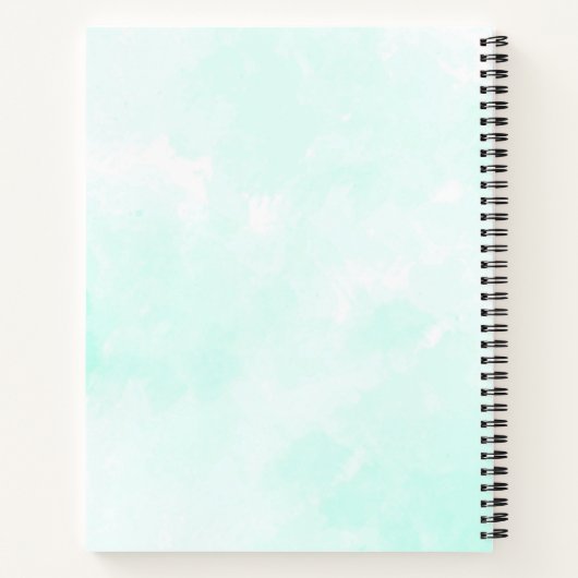 Moderne Abstracte groene en blauwe Waterverf zwemm Notitieboek (Achterkant)