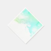 Moderne Abstracte groene en blauwe Waterverf zwemm Servet (Hoek)