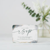 Moderne Abstracte Groene & Gouden Trouwwebsite RSV Informatiekaartje (Staand voorkant)