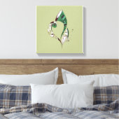 Moderne abstracte groene handtekeninktafbeelding canvas afdruk (Insitu (Slaapkamer))