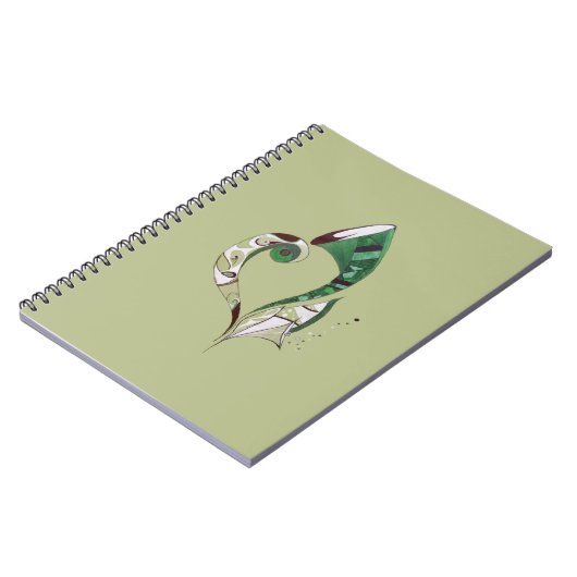 Moderne abstracte groene handtekeninktafbeelding notitieboek (Linkerzijde)