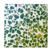 Moderne Abstracte groene marmeren steen Terrazzo Tegeltje (Voorkant)