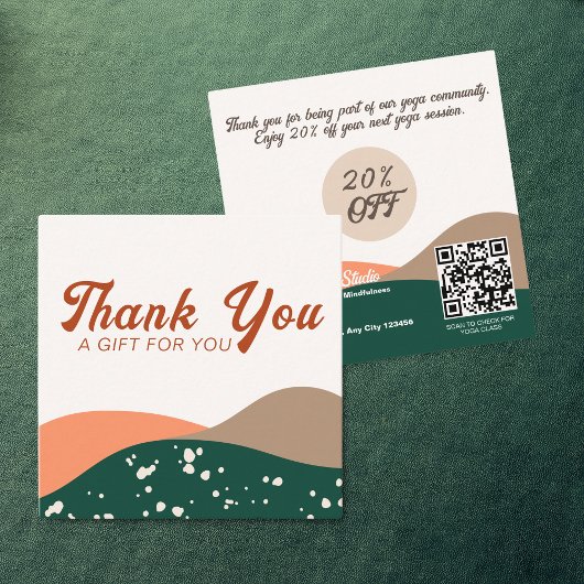 Moderne Abstracte groene Terra Cotta Yoga Kortingskaartje