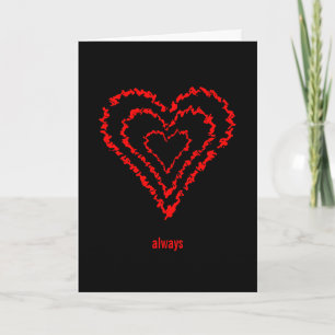 Moderne Abstracte Hart “Altijd” Valentijnskaart Kaart