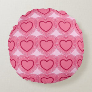 Moderne Abstracte harten - Azalea Pink Rond Kussen