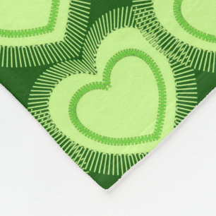 Moderne Abstracte harten - Lime Green Fleece Deken