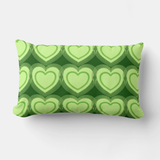 Moderne Abstracte harten - Lime Green Kussen (Voorkant)