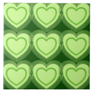 Moderne Abstracte harten - Lime Green Tegeltje