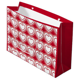 Moderne Abstracte Harten - Rood en Wit Groot Cadeauzakje