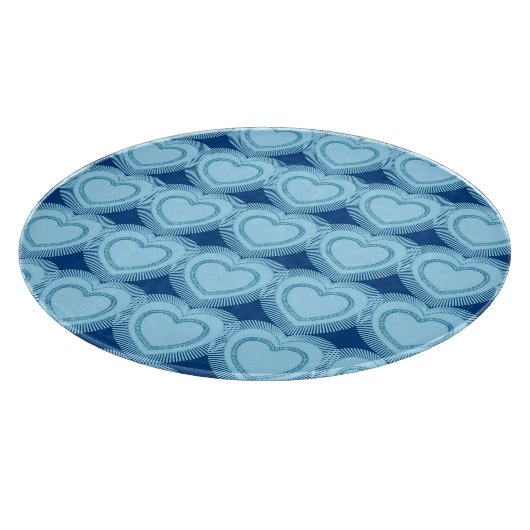 Moderne Abstracte harten - Sky Blue en Cobalt Snijplank (Hoek)