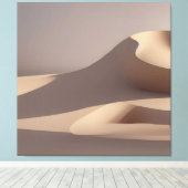 Moderne Abstracte hedendaagse grote beige Canvas Afdruk (Insitu (Houten vloer))