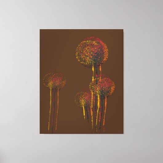 Moderne Abstracte herfstbomen Canvas Afdruk (Voorkant)