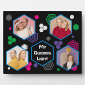 Moderne Abstracte Hexagon Fotocollage Vaderdag Fotoplaat (Voorkant)