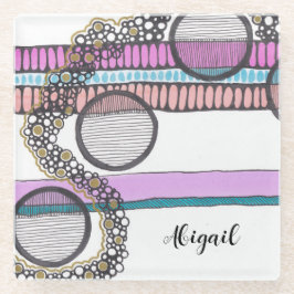 Moderne abstracte, horizontale strepen. Gepersonal Glazen Onderzetter