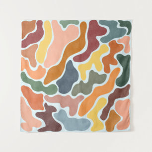 Moderne abstracte illustratie in aardetinten. wandkleed