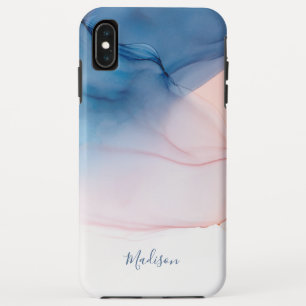 Moderne Abstracte inktwassing met naam iPhone XS Max Hoesje