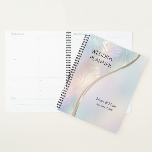 Moderne Abstracte Iridescente Trouwplanner Planner (Display)