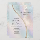 Moderne Abstracte Iridescente Verlovingsring Kaart (Voorkant / Achterkant)