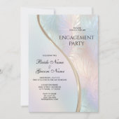 Moderne Abstracte Iridiserende Verlovingsring Kaart (Voorkant)